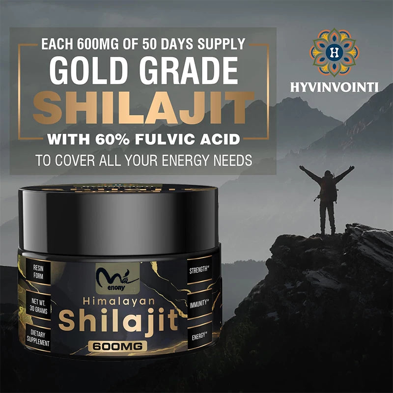 Shilajit Pure Himalayan Organic  Resin, 100% Pure Shilajit for Energy & Immune Support, Rich in Fulvic Acid & 85+ Trace Minerals