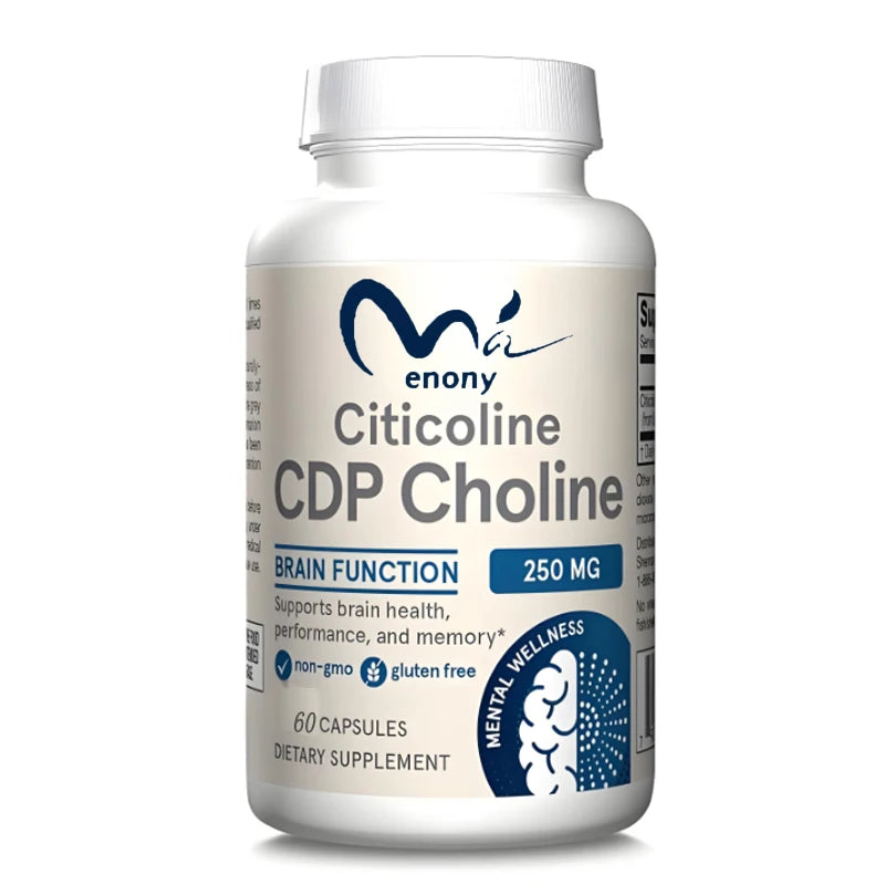 CDP Choline Capsules, 250mg Dietary Supplements for Memory and Brain Health, 60 Vegetarian Capsules Non GMO, Gluten Free