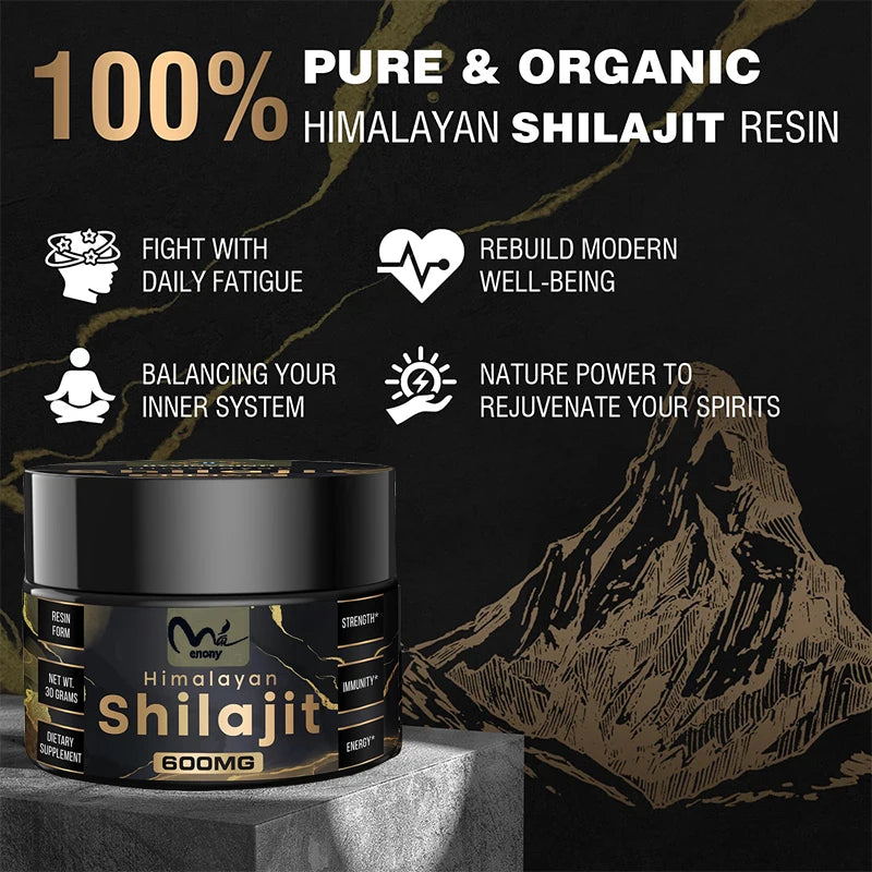 Shilajit Pure Himalayan Organic  Resin, 100% Pure Shilajit for Energy & Immune Support, Rich in Fulvic Acid & 85+ Trace Minerals