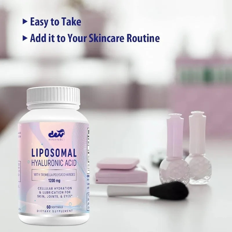 Liposomal Hyaluronic Acid Supplement - Dietary Hyaluronic Acid Capsules, Dual Strength Skin Moisturizing, Joint Lubrication