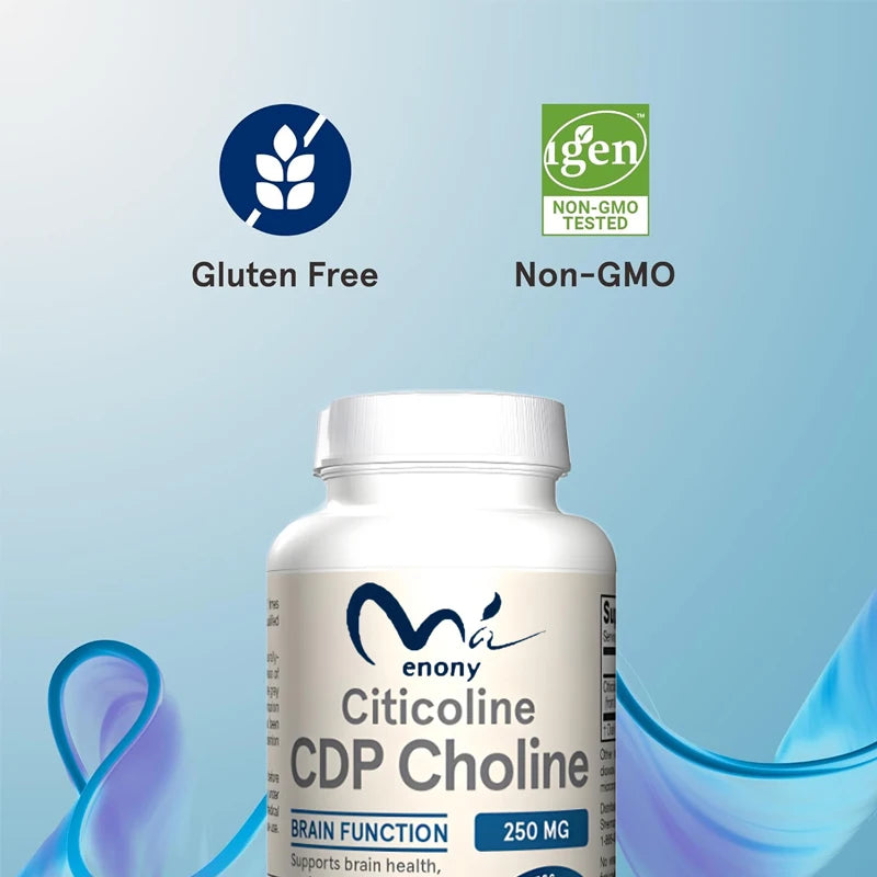 CDP Choline Capsules, 250mg Dietary Supplements for Memory and Brain Health, 60 Vegetarian Capsules Non GMO, Gluten Free