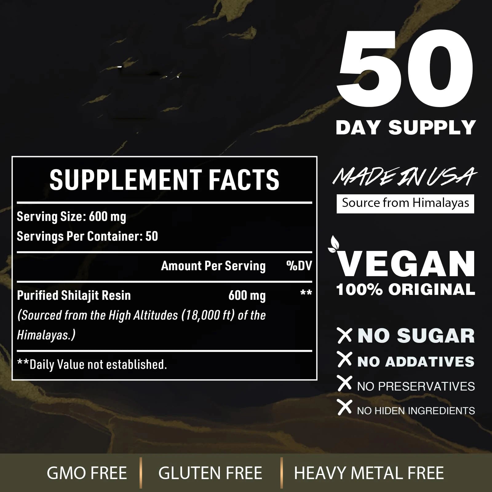 Shilajit Pure Himalayan Organic  Resin, 100% Pure Shilajit for Energy & Immune Support, Rich in Fulvic Acid & 85+ Trace Minerals